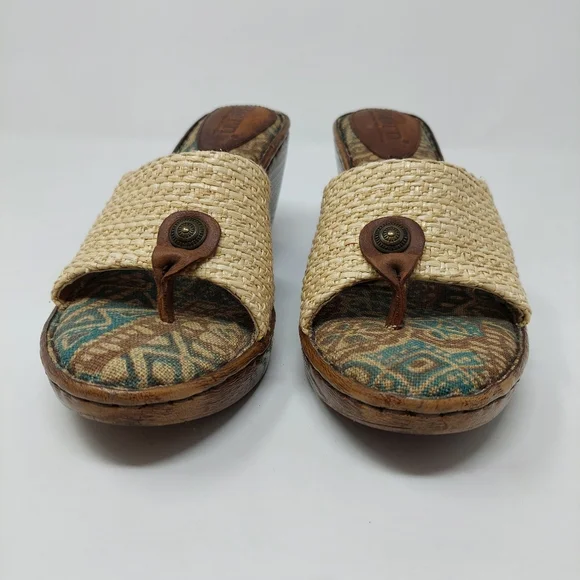 Born Tan and Brown Woven Wedges - Picture 2 of 13